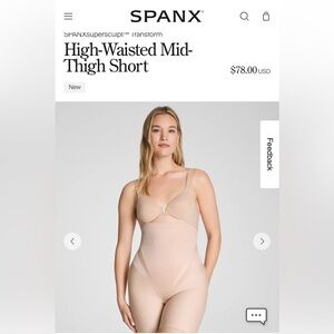 Spanx Super Sculpt Body Shaper Medium Shorts.        2460